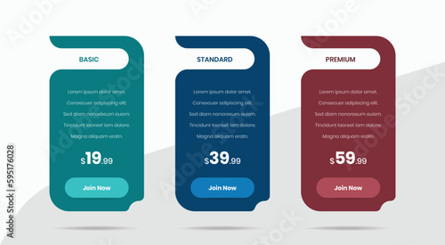 Minimal pricing comparison table ui design