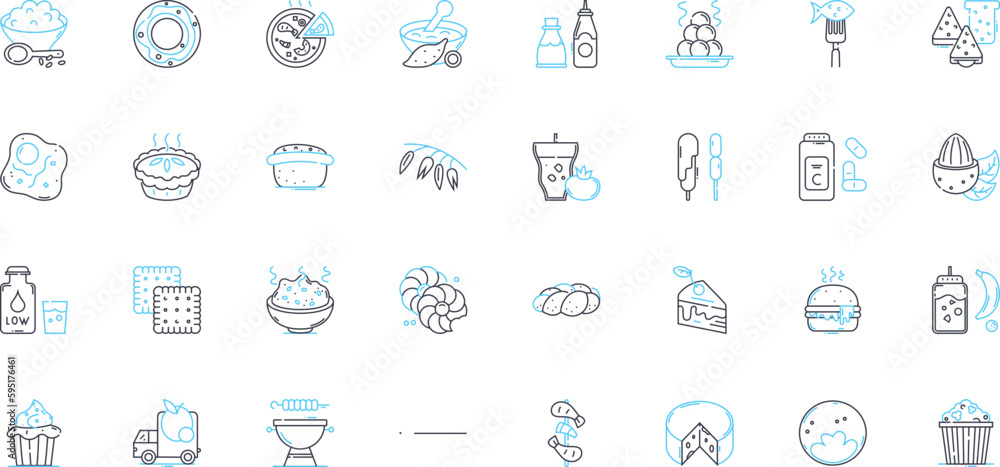 Nutritious meals linear icons set. Balanced, Wholesome, Nutrient-dense, Filling, Healthful, Satisfying, Nourishing line vector and concept signs. Clean,Vibrant,Fresh outline illustrations Nutritious meals linear icons set. Balanced, Wholesome, Nutrient-dense, Filling, Healthful, Satisfying, Nourishing line vector and concept signs. Clean,Vibrant,Fresh outline illustrations