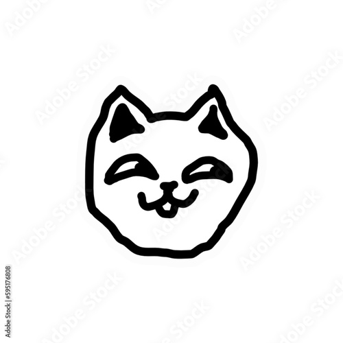 ugly cat outline drawing art