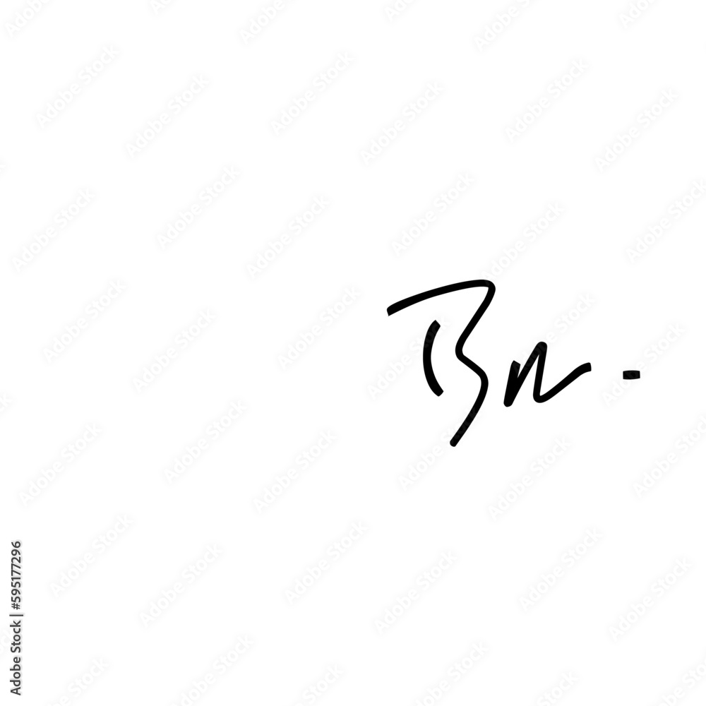 Bn Initial Handwriting Signature Logo Vector Bn Initial Handwriting Signature Logo Vector