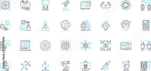 Microorganism Evolution linear icons set. Adaptation, Mutation, Selection, Genetics, Variation, Diversity, Inheritance line vector and concept signs. Reproduction,Speciation,Antibiotic resistance