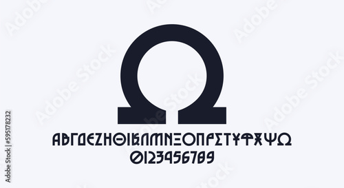 Greek decorative geometric sans serif font photo