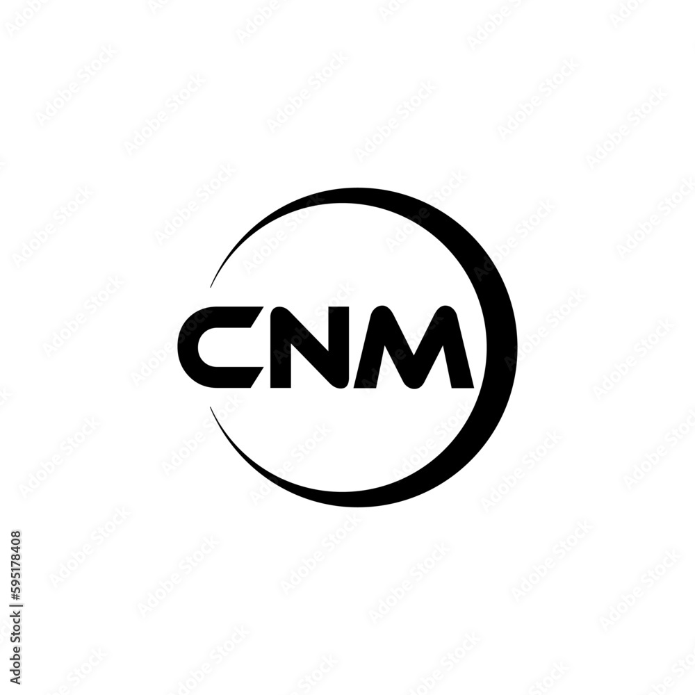 CNM letter logo design with white background in illustrator, cube logo, vector logo, modern alphabet font overlap style. calligraphy designs for logo, Poster, Invitation, etc.