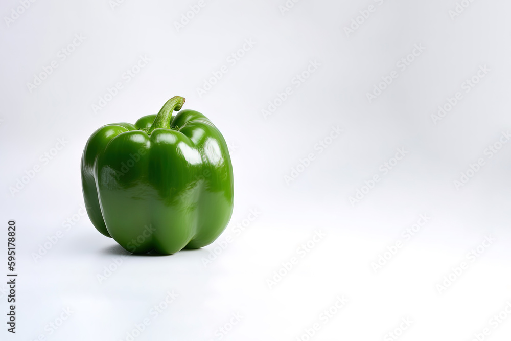 green bell pepper isolated on white background with copy space. Created with Generative AI Technology green bell pepper isolated on white background with copy space. Created with Generative AI Technology