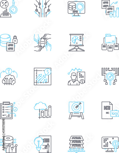 Tax papers linear icons set. Receipts, Returns, Refund, Deductions, Income, Exemptions, Taxes line vector and concept signs. W-,,Audit outline illustrations