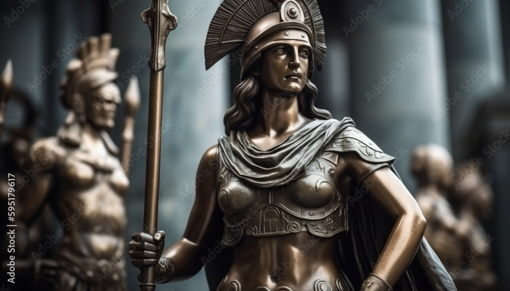 Metal toy soldier represents medieval knight triumph generated by AI Metal toy soldier represents medieval knight triumph generated by AI