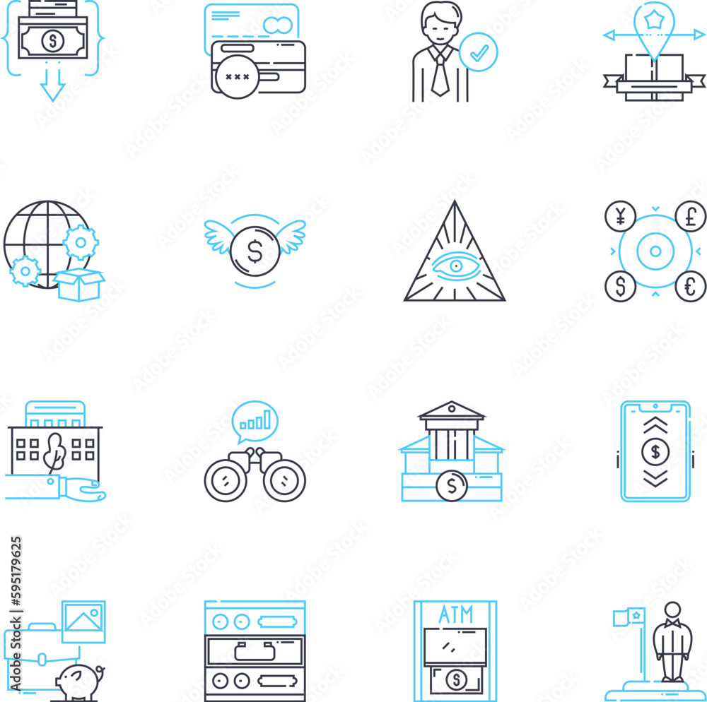Enterprise returns linear icons set. Refunds, Returns, Reimbursement
