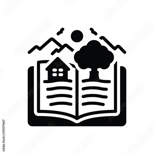 Black solid icon for tale 