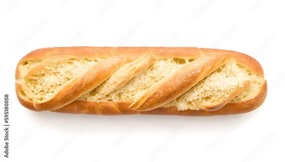 French baguette French bread Isolated on white background 