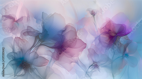 Abstract diaphanous ethereal flowers