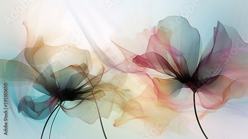 Abstract diaphanous ethereal flowers.