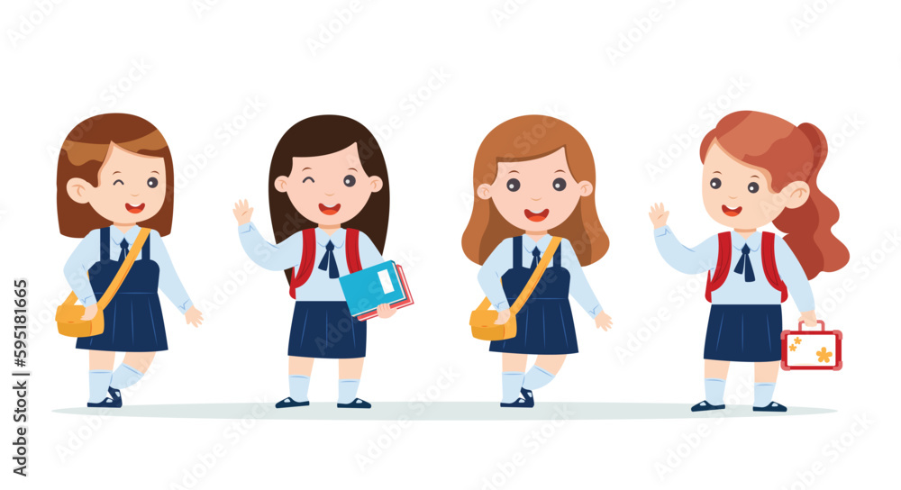 character kids student in school uniform vector illustration
character kids student in school uniform vector illustration