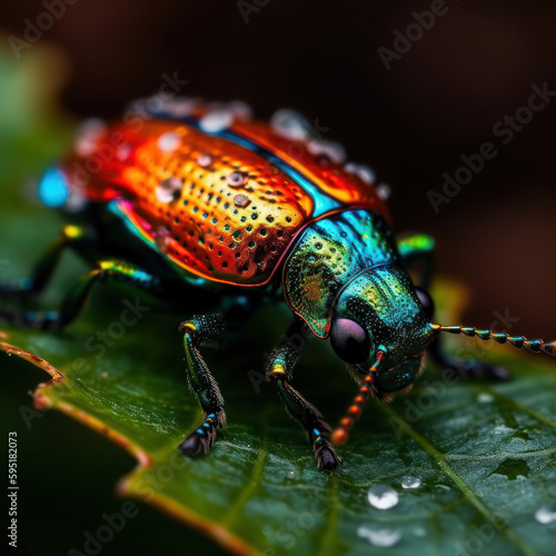 rainbow beetle on a leaf © Alex