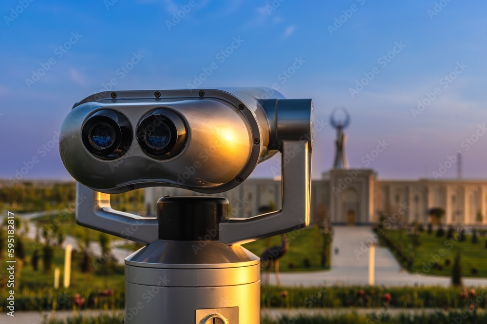 Binocular observation deck in the national park