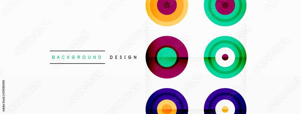 Abstract background with circle symmetric grid composition. Circle pattern creating sense of movement. Grid adds structure and balance to the composition, with equal spacing between each circle Abstract background with circle symmetric grid composition. Circle pattern creating sense of movement. Grid adds structure and balance to the composition, with equal spacing between each circle
