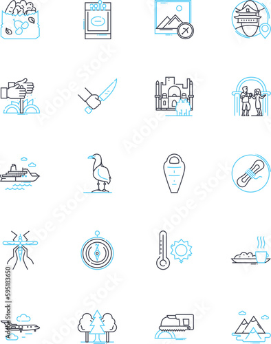 Literary prose linear icons set. Narrative, Dialogue, Symbolism, Imagery, Subtext, Plot, Characterization line vector and concept signs. Setting,Voice,Flashback outline illustrations