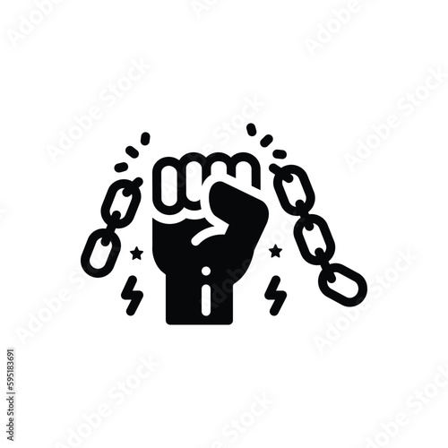 Black solid icon for powerful 