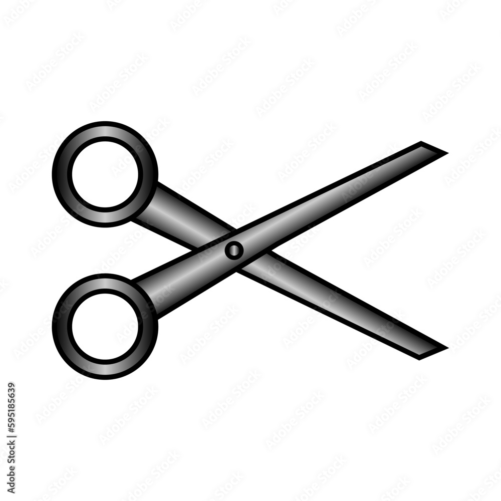 Scissors icon on white. Scissors icon on white.