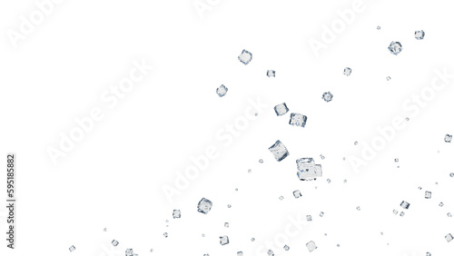 scattered ice render 3D illustration on alpha channel