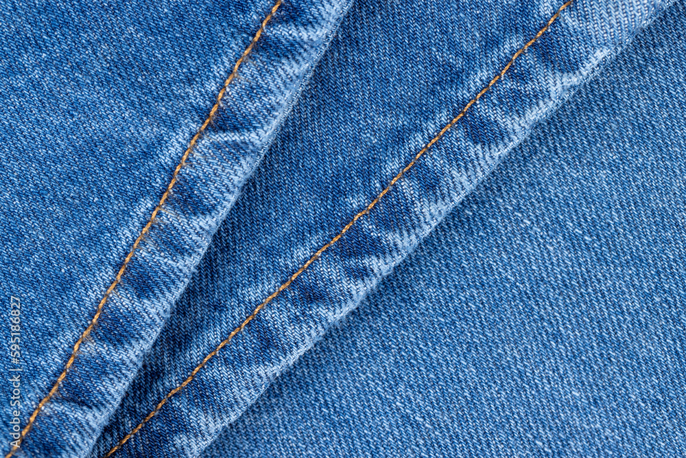 close-up of a new blue denim fabric close-up of a new blue denim fabric