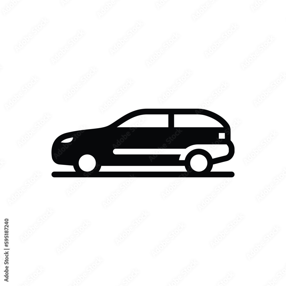 Black solid icon for car 