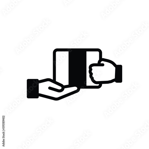 Black solid icon for obtained 