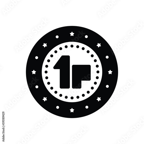 Black solid icon for penny 
