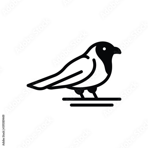 Black solid icon for robin 