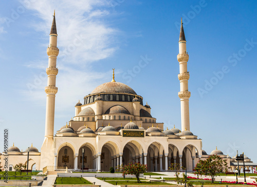 Sharjah, UAE - Shot of the largest Sharjah mosque. Religion