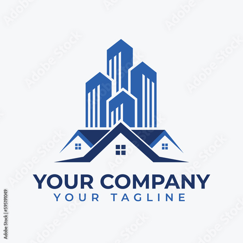 Real Estate Logo Design Template With Editable Text