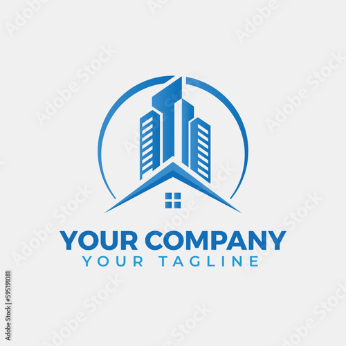 Real Estate Logo Design Template With Editable Text