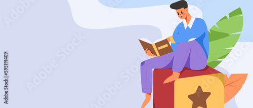 Education learning people flat vector concept hand drawn illustration
