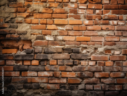 Brick stone wall texture, generative ai