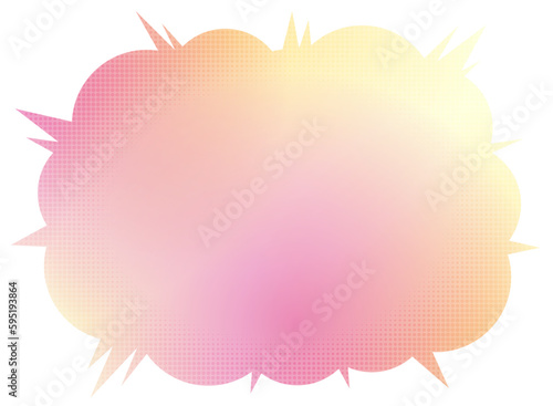 ハーフトーンとグラデーションの吹き出しフレーム背景
