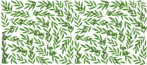 Olive floral pattern background. Vector illustration.