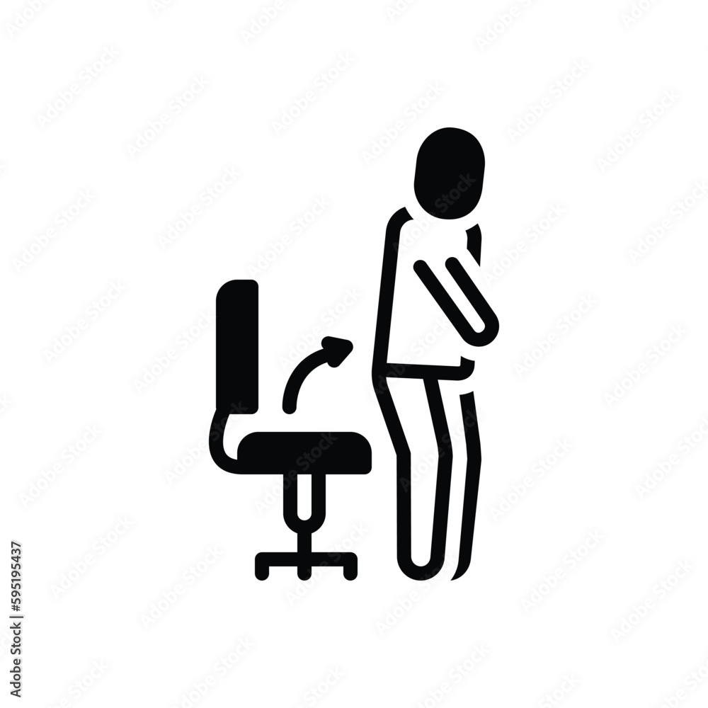 Black solid icon for stood Black solid icon for stood