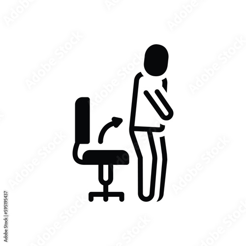 Black solid icon for stood 