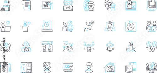 Automotive Parts linear icons set. Engine, Transmission, Suspension, Brakes, Battery, Alternator, Radiator line vector and concept signs. Fuel pump,Exhaust,Steering outline illustrations