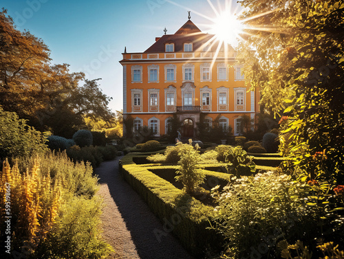 German castle in the style of Poppelsdorf Palace, Bonn - generative AI photo