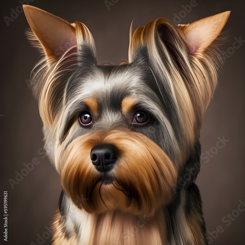 Australian Silky Terrier Dog, Generative AI Illustration