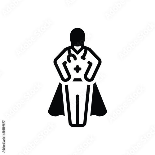 Black solid icon for hero 