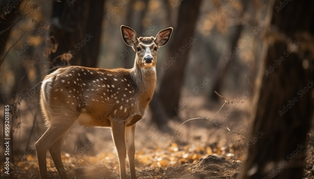 White tailed deer standing in snow at sunset generated by AI White tailed deer standing in snow at sunset generated by AI