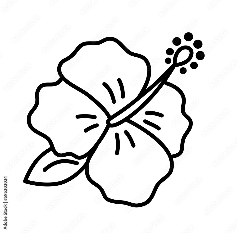 Hibiscus flower outline icon Hibiscus flower outline icon