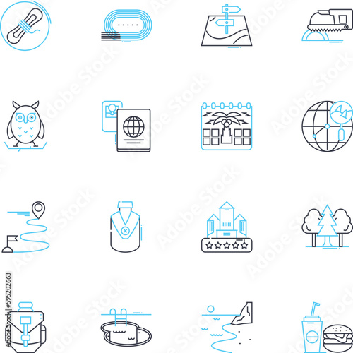 Quiet moments linear icons set. Solitude, Serenity, Reflection, Calmness, Tranquility, Introspection, Stillness line vector and concept signs. Contemplation,Silence,Peacefulness outline illustrations