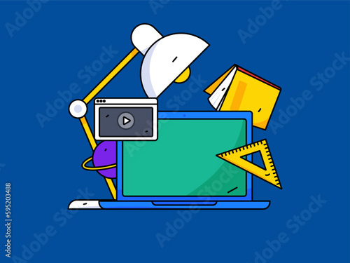 Education learning people flat vector concept hand drawn illustration
