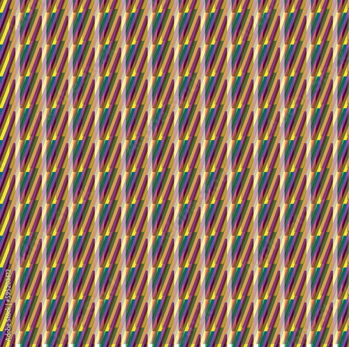 The abstraction is filled with tiles or stripes that lie tightly to each other.