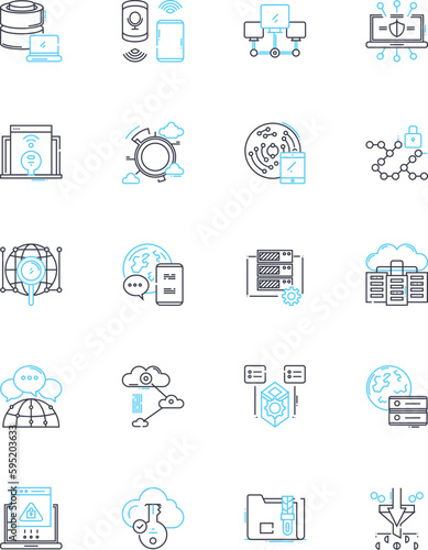 Grid linear icons set. Matrix, Pattern, Mesh, Nerk, Chart, Grille, System line vector and concept signs. Array,Lattice,Blueprint outline illustrations
