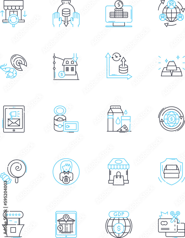 Marketing strategy linear icons set. Segmentation, Branding, Advertising, Positioning, Targeting, Promotion, Differentiation line vector and concept signs. Messaging,Content,Channel outline