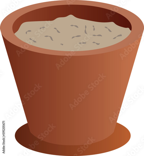 Pot vector illustration. Plant pot image or clip art.	