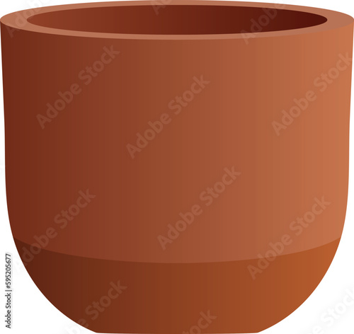 Pot vector illustration. Plant pot image or clip art.	